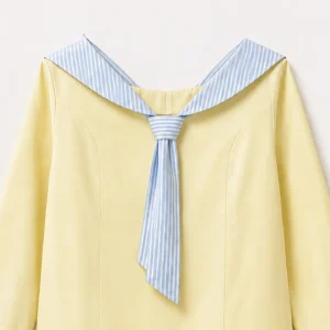 Mimi Asymmetrical Shirt Yellow Blue